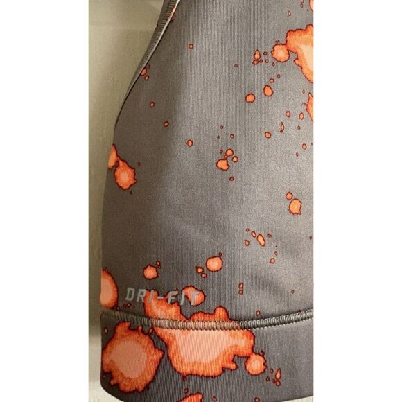 Nike Dri-Fit Women's Sports Bra SMALL Gray Black Swoosh Pullover Racerback Nike - Picture 2 of 3